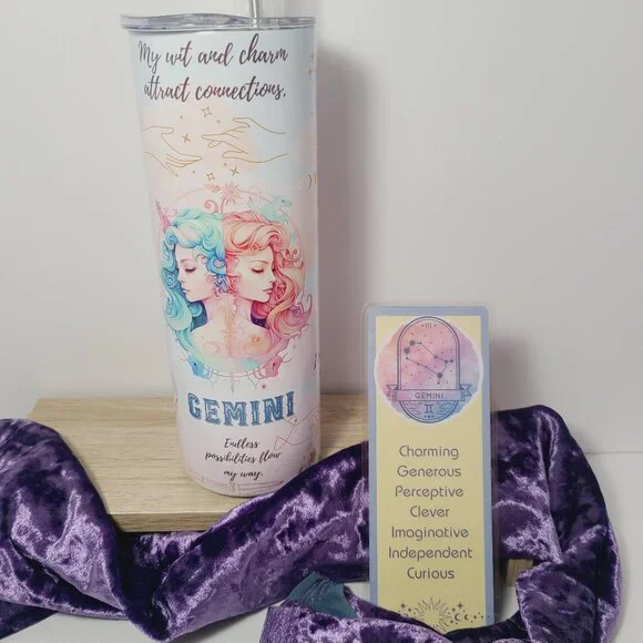 Witchy Gemini Tumbler – Mystical Zodiac 20 oz | Moon Magic Vibes - Picture 9 of 13